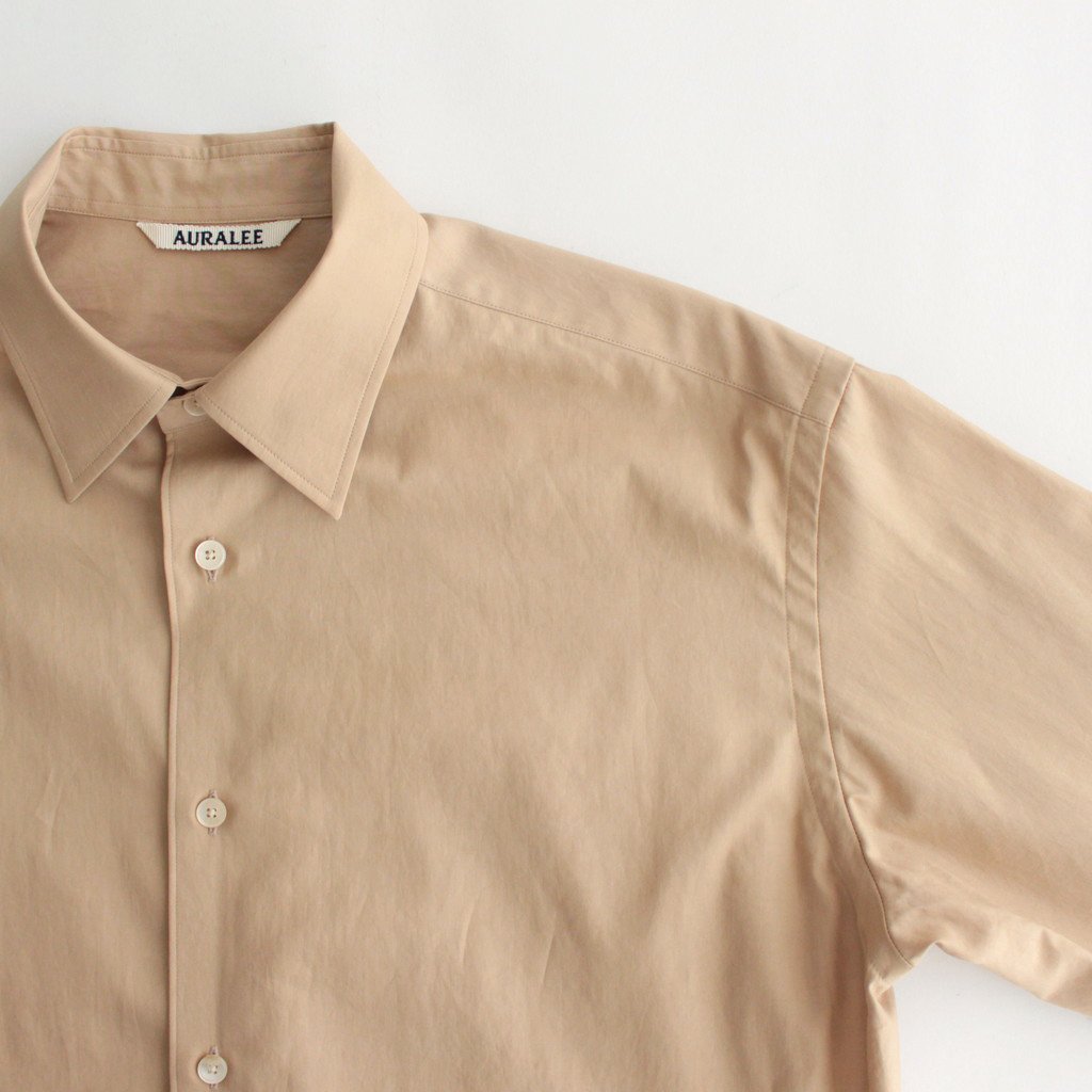 WASHED FINX TWILL SHIRT #LIGHT BROWN [A23AS03TN]