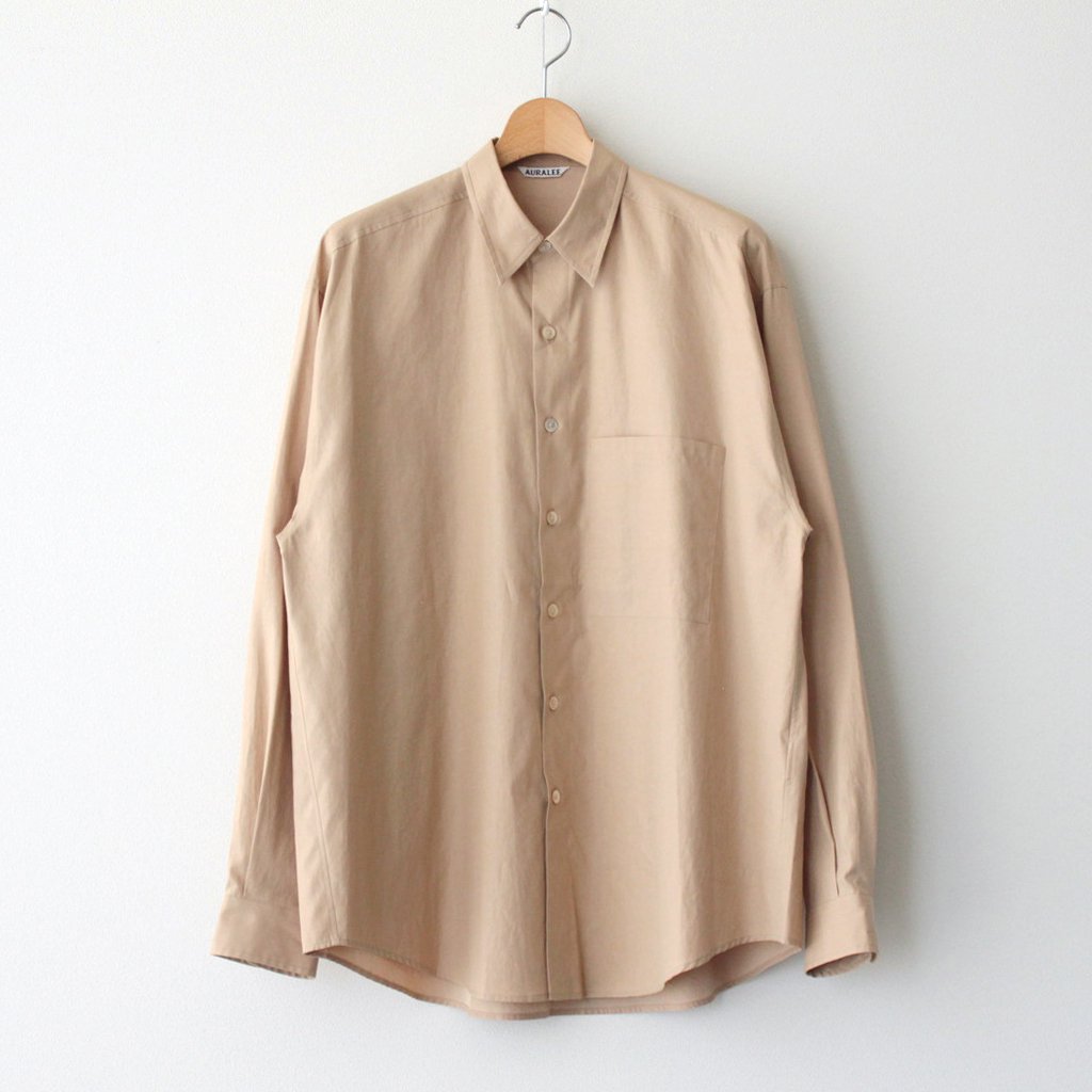 WASHED FINX TWILL BIG SHIRT #LIGHT BROWN [A23AS02TN]