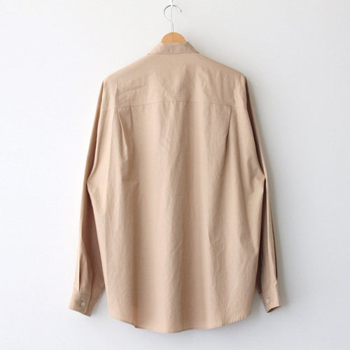 WASHED FINX TWILL BIG SHIRT #LIGHT BROWN [A23AS02TN] - ciacura 