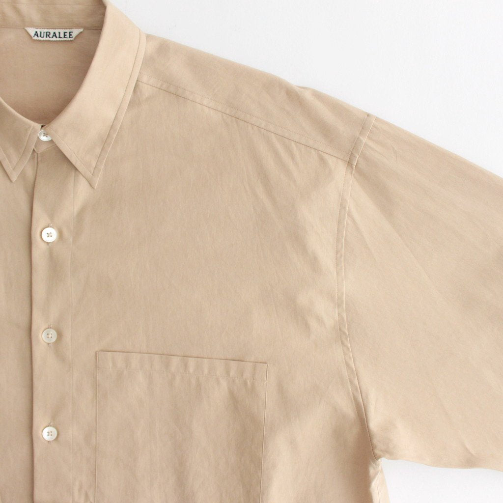 WASHED FINX TWILL BIG SHIRT #LIGHT BROWN [A23AS02TN] – ciacura