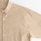 WASHED FINX TWILL BIG SHIRT #LIGHT BROWN [A23AS02TN]