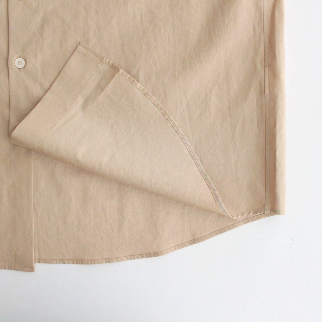 WASHED FINX TWILL BIG SHIRT #LIGHT BROWN [A23AS02TN]