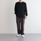 LUSTER PLAITING L/S TEE #BLACK [A00SP01GT]
