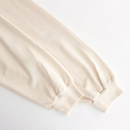 LUSTER PLAITING L/S TEE #PEACH BEIGE [A00SP01GT]