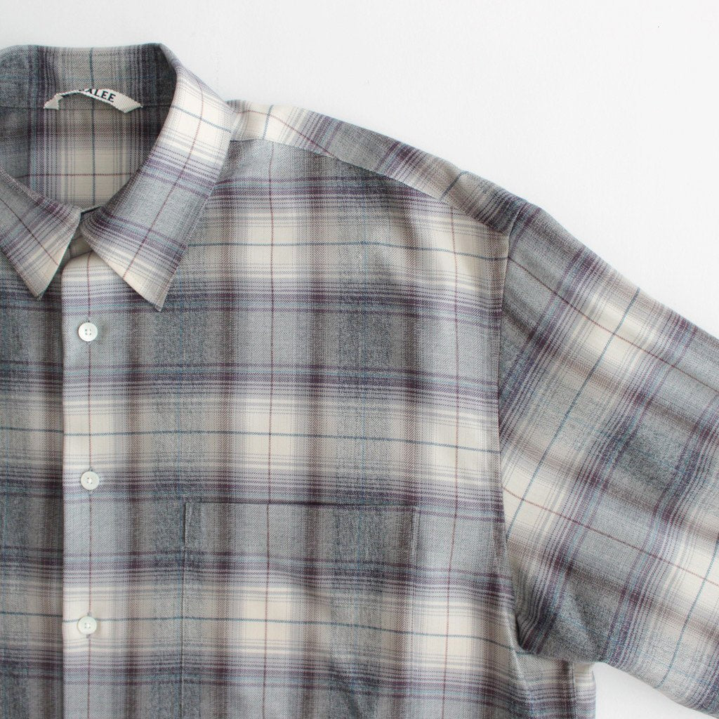 SUPER LIGHT WOOL CHECK SHIRT #GRAY CHECK [A23AS01LC] – ciacura