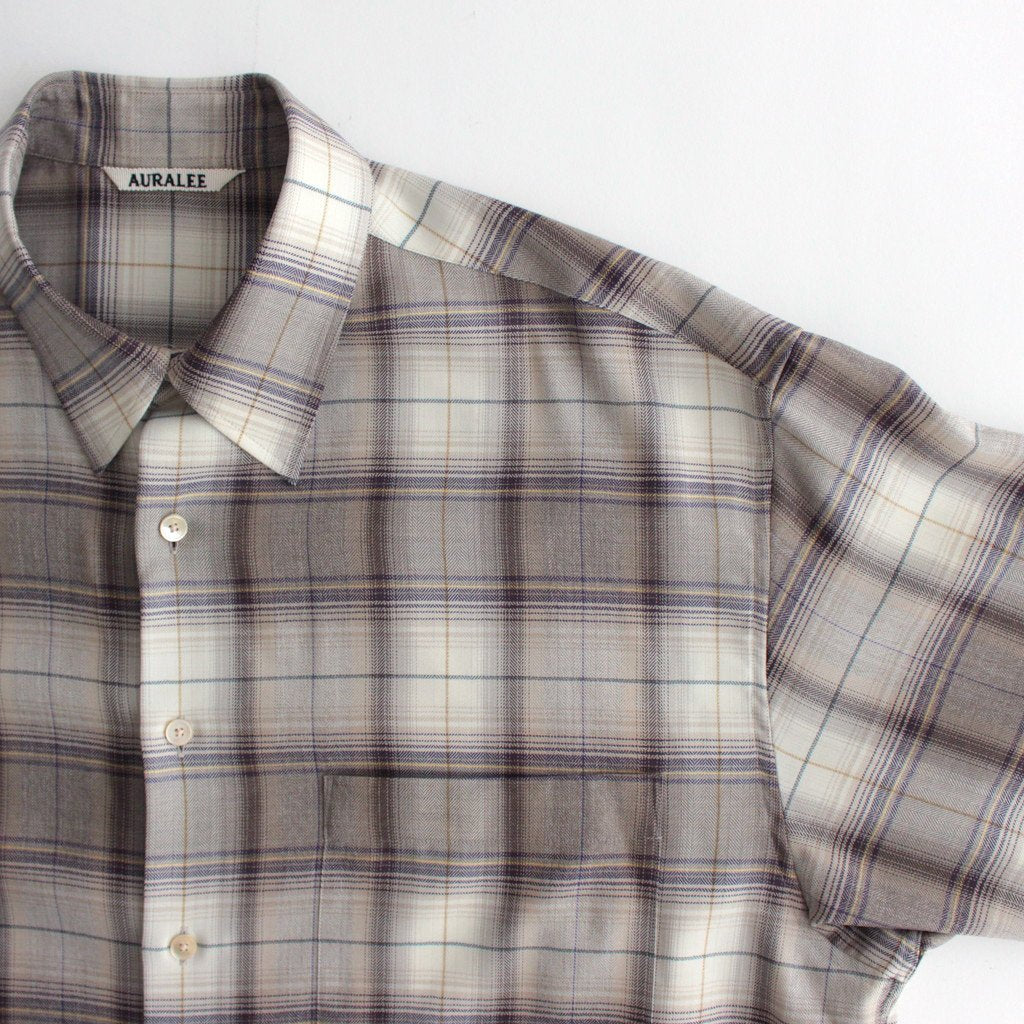 SUPER LIGHT WOOL CHECK SHIRT #LIGHT BROWN CHECK [A23AS01LC] – ciacura