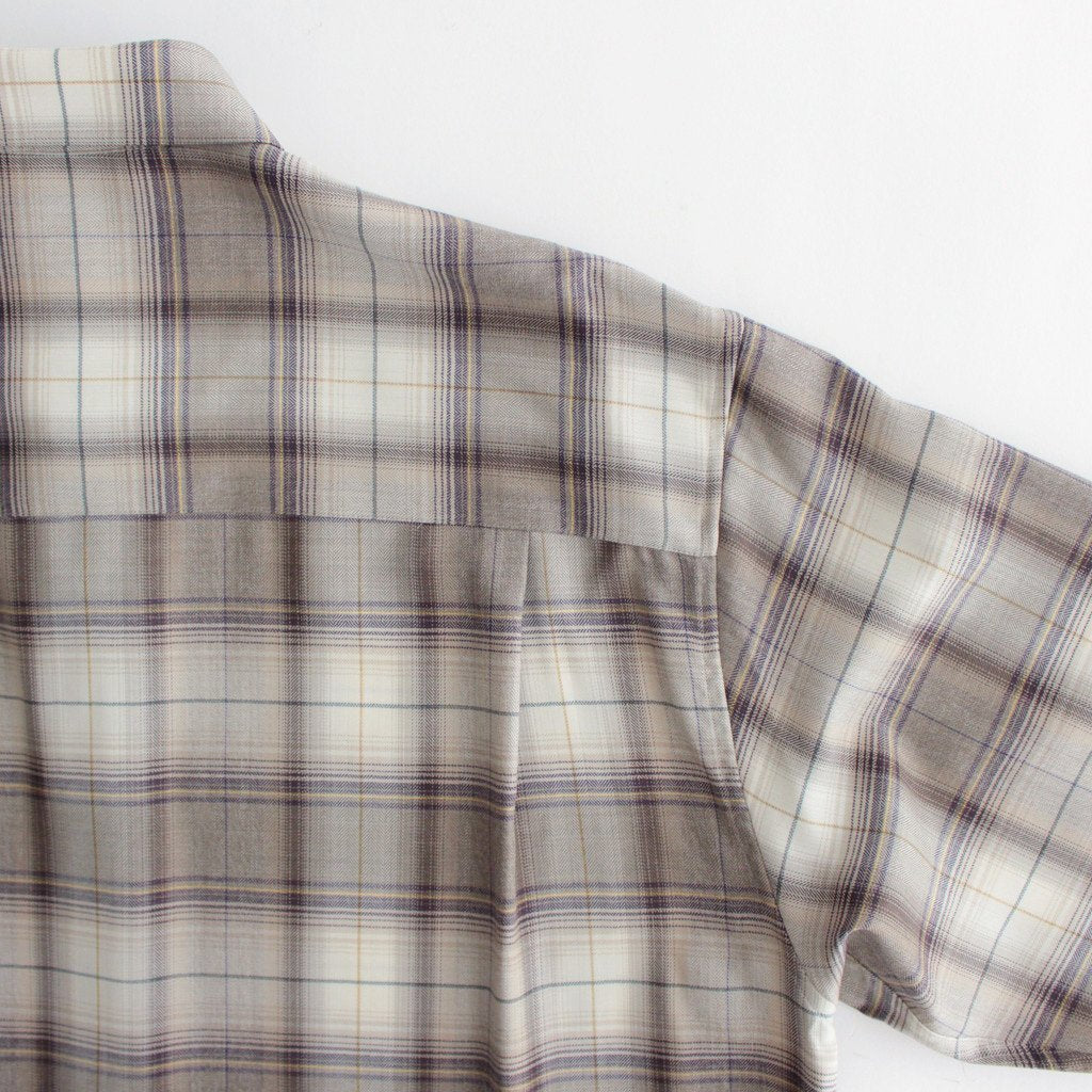 SUPER LIGHT WOOL CHECK SHIRT #LIGHT BROWN CHECK [A23AS01LC] – ciacura