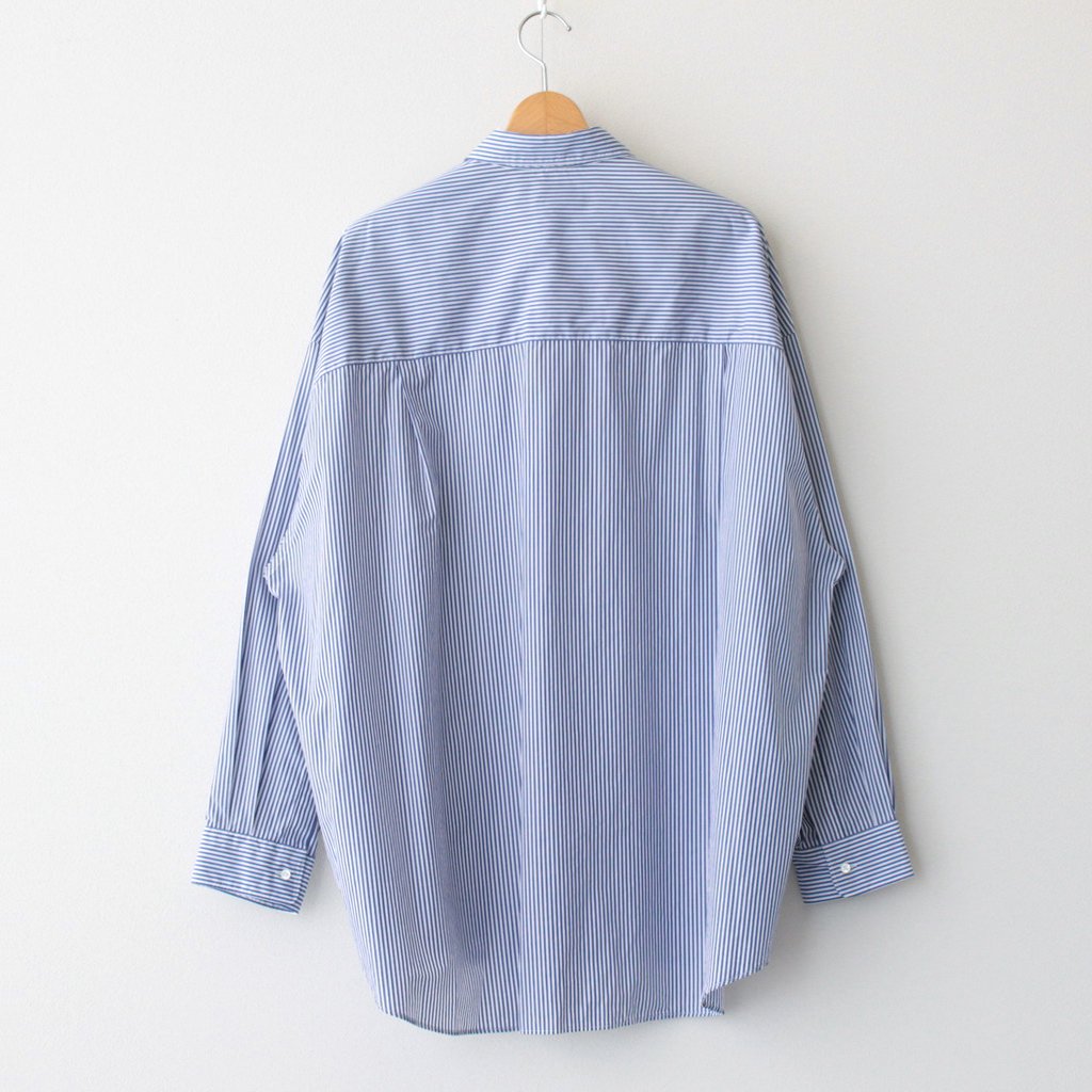 Broad L/S Oversized Regular Collar Shirt #BLUE STRIPE [GM234-50001STB]