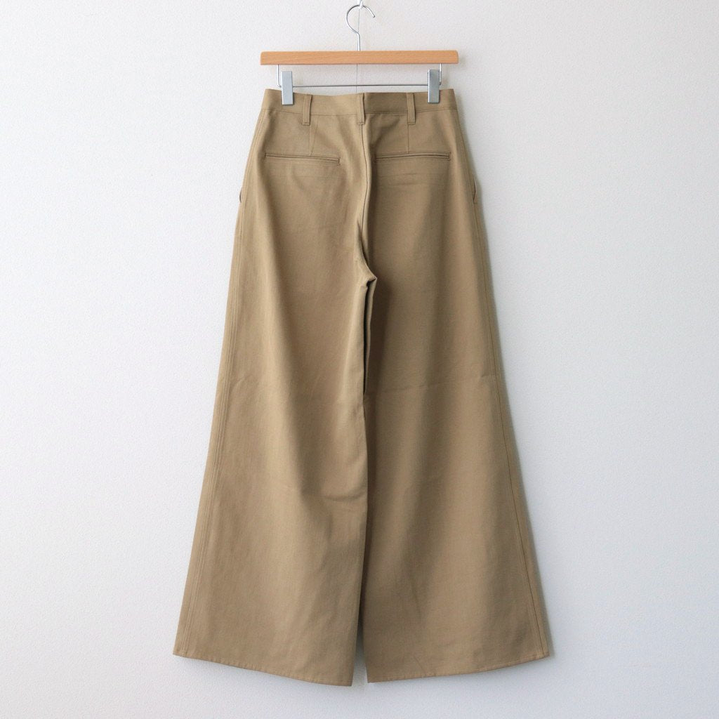WASHED HEAVY CHINO WIDE PANTS #LIGHT BROWN [A23AP03ZC] - ciacura