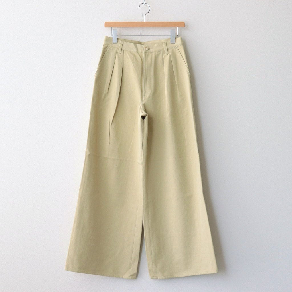 WASHED HEAVY CHINO WIDE PANTS #KHAKI YELLOW [A23AP03ZC]