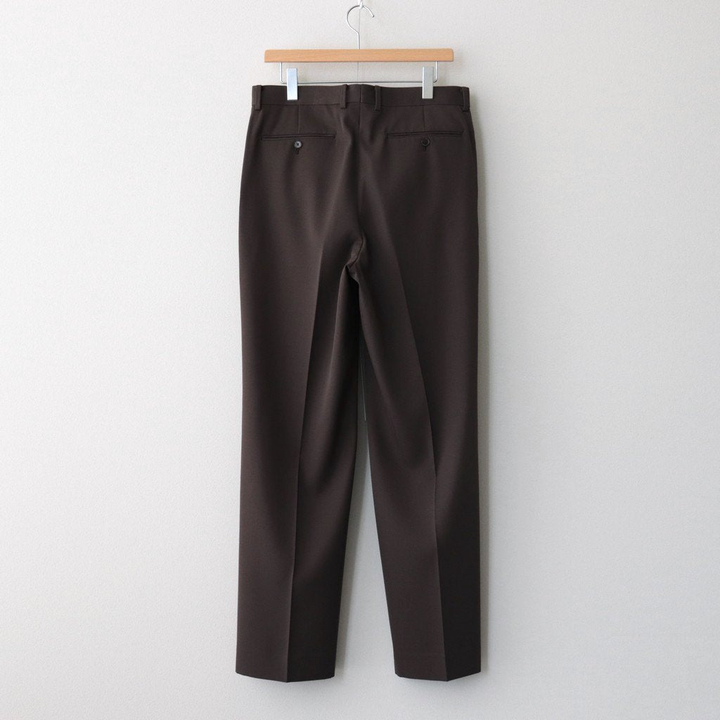 LIGHT WOOL MAX GABARDINE TWO-TUCK SLACKS #DARK BROWN [A23AP03MG