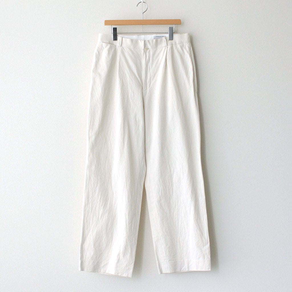 CHINO CLOTH PANTS TUCK STRAIGHT #LIGHT BEIGE [13608] – ciacura