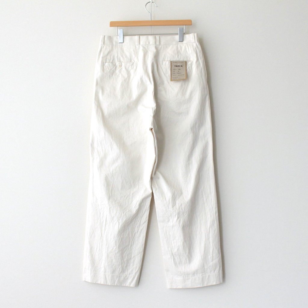 CHINO CLOTH PANTS TUCK STRAIGHT #LIGHT BEIGE [13608]