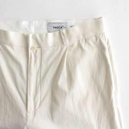 CHINO CLOTH PANTS TUCK STRAIGHT #LIGHT BEIGE [13608]