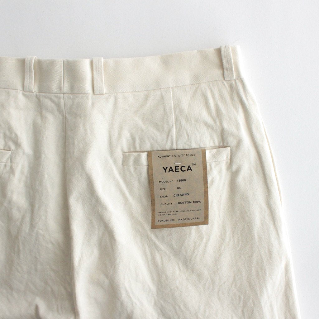 CHINO CLOTH PANTS TUCK STRAIGHT #LIGHT BEIGE [13608]