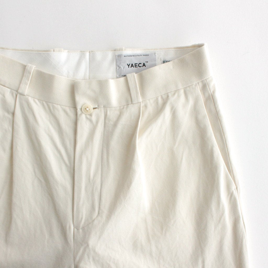 CHINO CLOTH PANTS TUCK STRAIGHT #LIGHT BEIGE [63607]