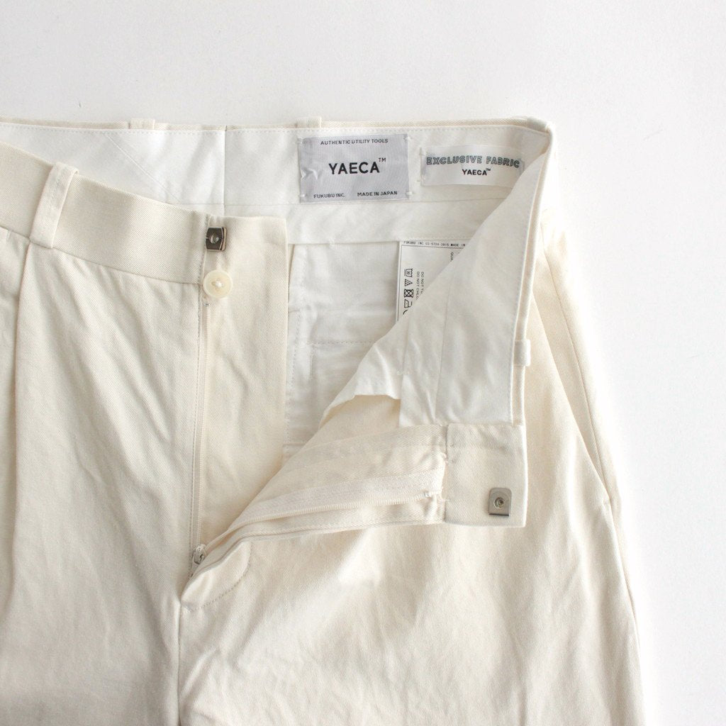 CHINO CLOTH PANTS TUCK STRAIGHT #LIGHT BEIGE [63607]