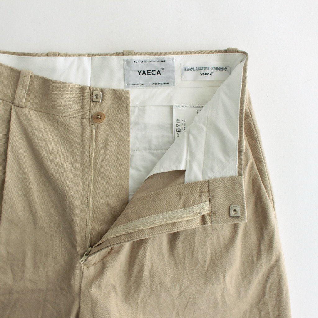 CHINO CLOTH PANTS TUCK STRAIGHT #KHAKI [63607]