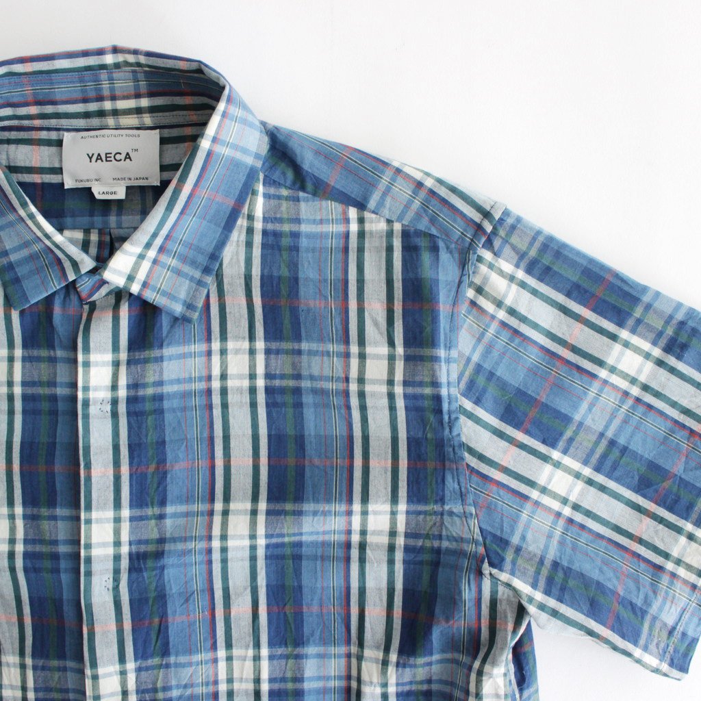 COMFORT SHIRT RELAX LONG S/S #kusaki blue check [13139]