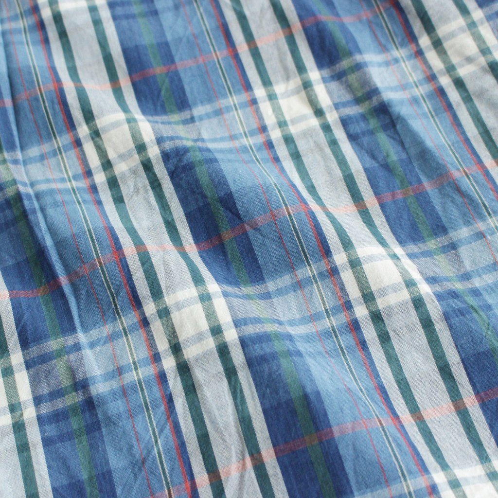 COMFORT SHIRT RELAX LONG S/S #kusaki blue check [13139]