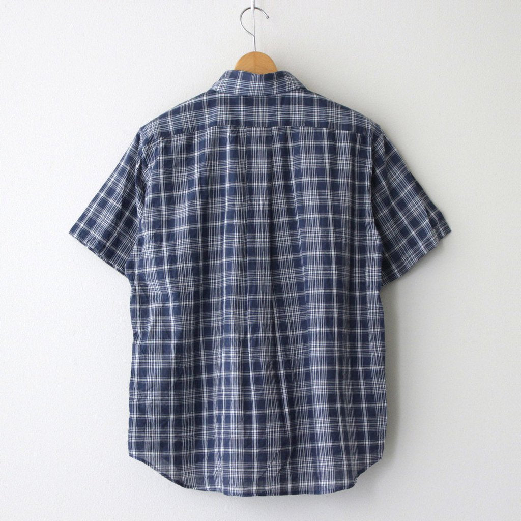 COMFORT SHIRT RELAX LONG S/S #navy check [13139]