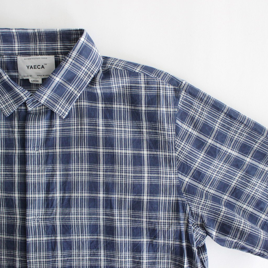 COMFORT SHIRT RELAX LONG S/S #navy check [13139]
