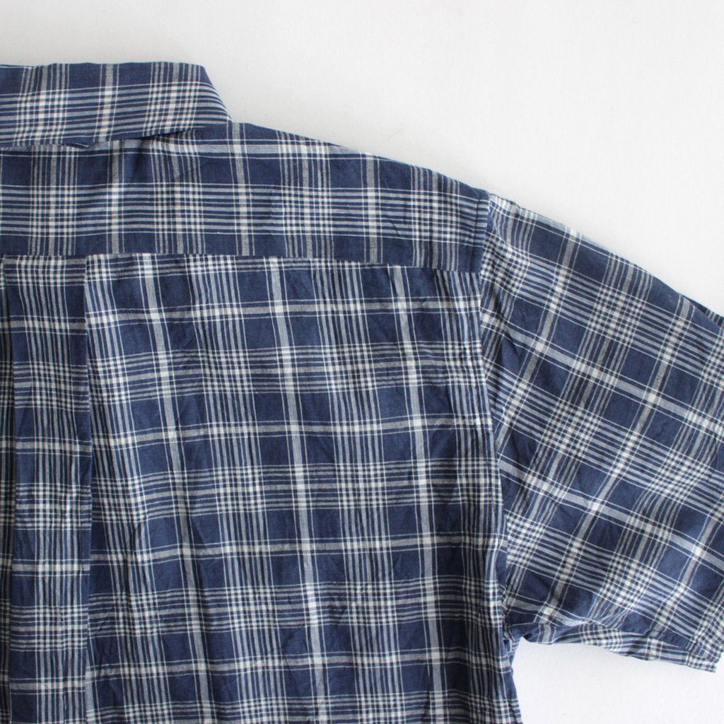 COMFORT SHIRT RELAX LONG S/S #navy check [13139]