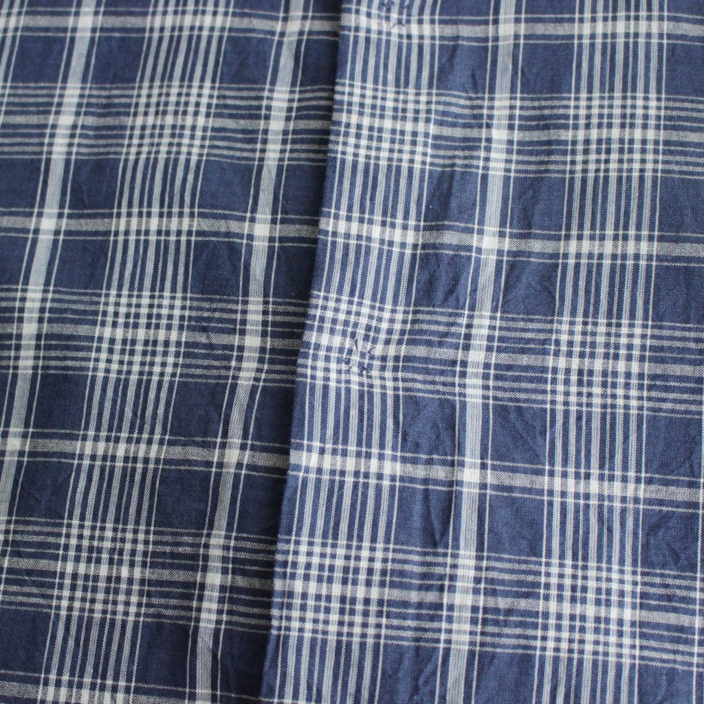 COMFORT SHIRT RELAX LONG S/S #navy check [13139]