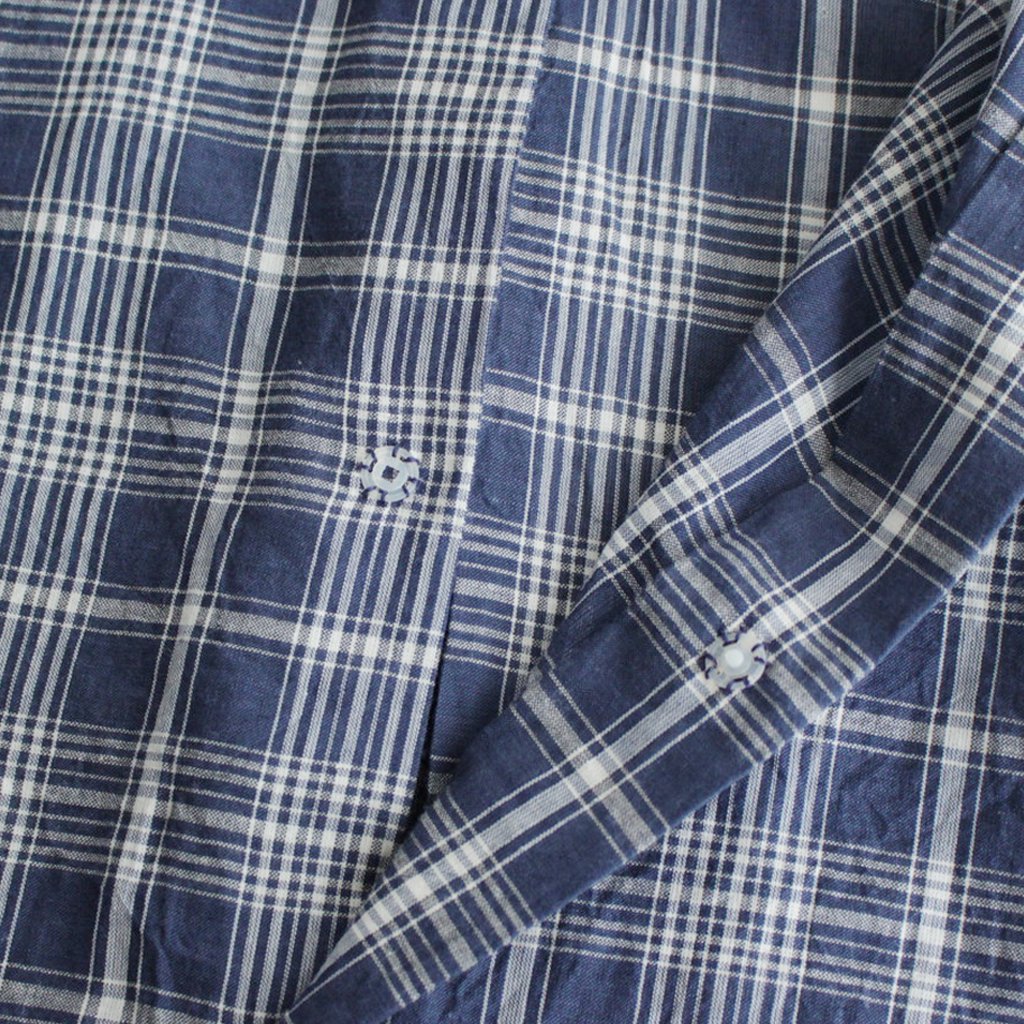 COMFORT SHIRT RELAX LONG S/S #navy check [13139]