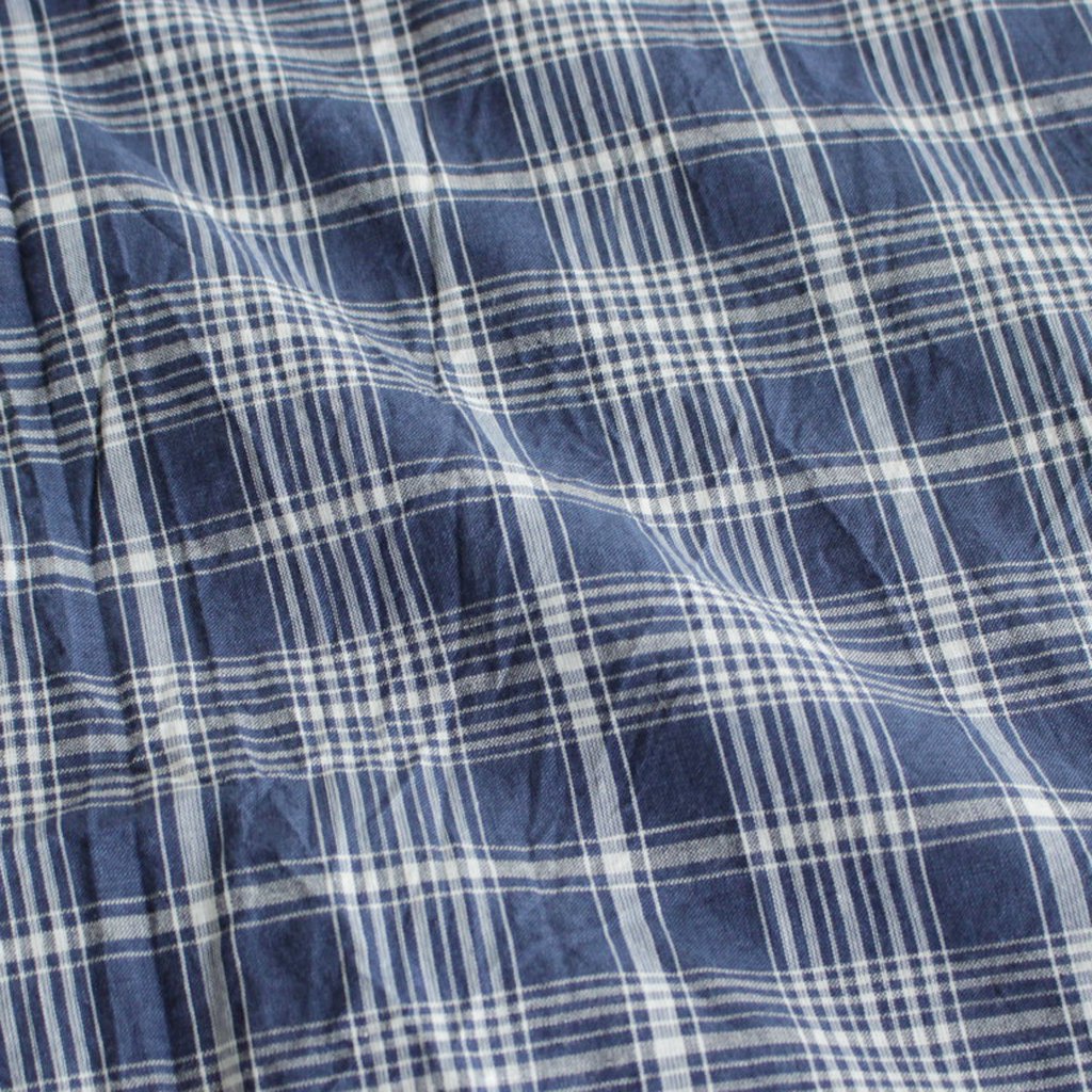 COMFORT SHIRT RELAX LONG S/S #navy check [13139]