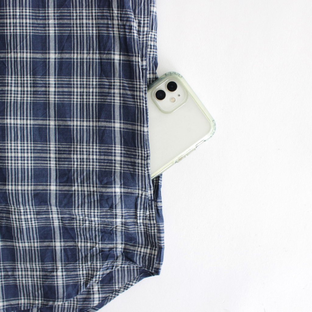 COMFORT SHIRT RELAX LONG S/S #navy check [13139] - ciacura 三重県
