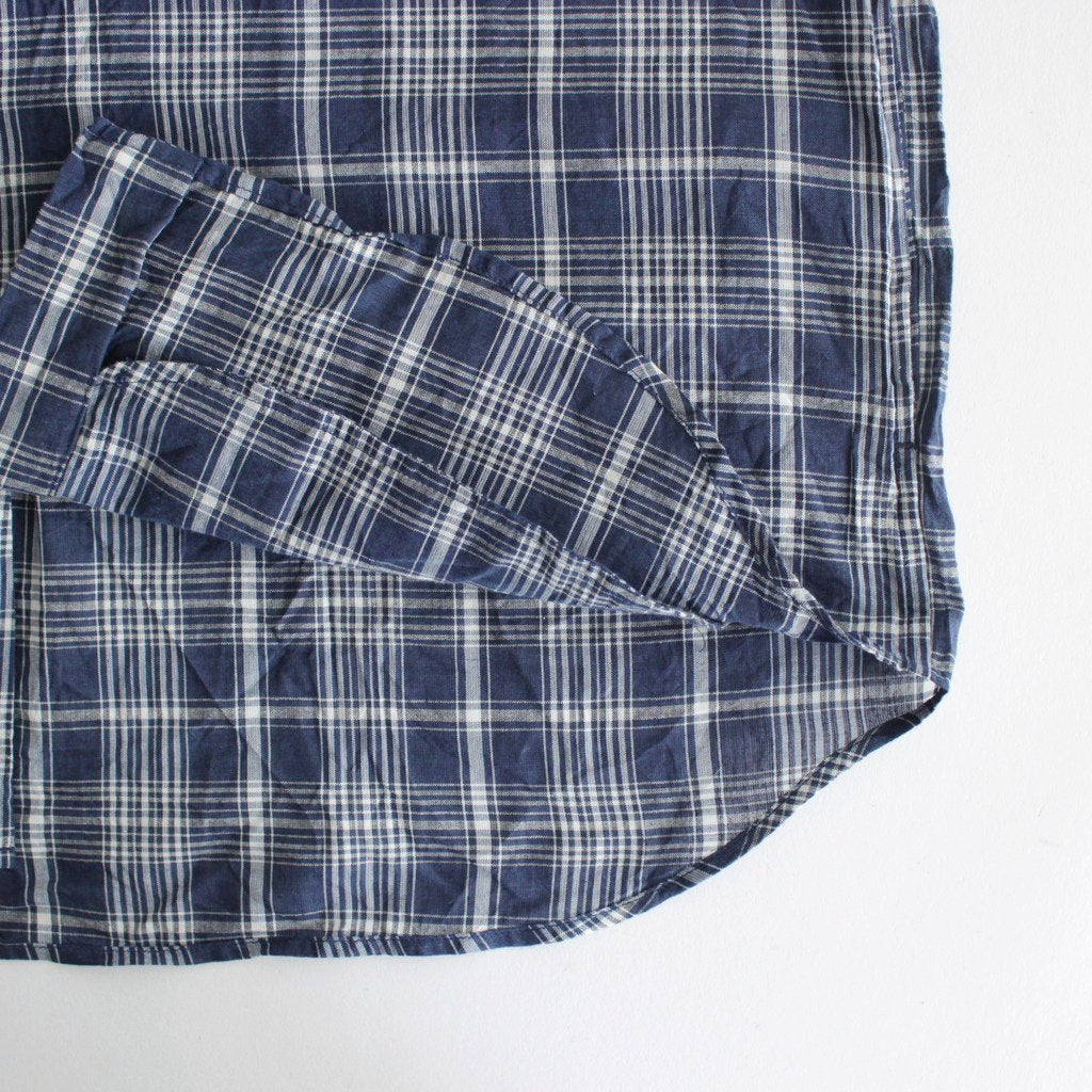 COMFORT SHIRT RELAX LONG S/S #navy check [13139]