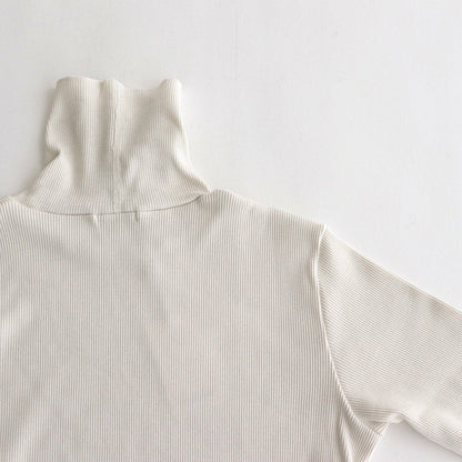 COTTON RIB TURTLENECK #IVORY WHITE [L2401-CS007]