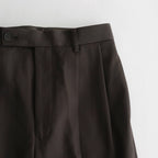 LIGHT WOOL MAX GABARDINE SLACKS #DARK BROWN [A23AP05MG]