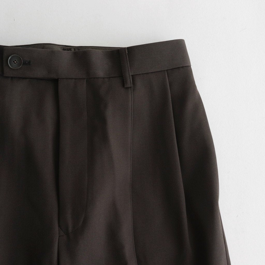 LIGHT WOOL MAX GABARDINE SLACKS #DARK BROWN [A23AP05MG]