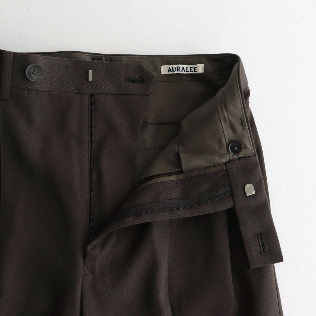 LIGHT WOOL MAX GABARDINE SLACKS #DARK BROWN [A23AP05MG]