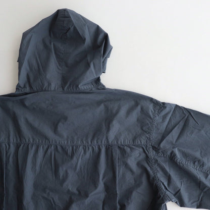 Garment Dyed Suvin Typewriter Oversized Hooded Shirt #SMOKE BLUE [GM233-50073]