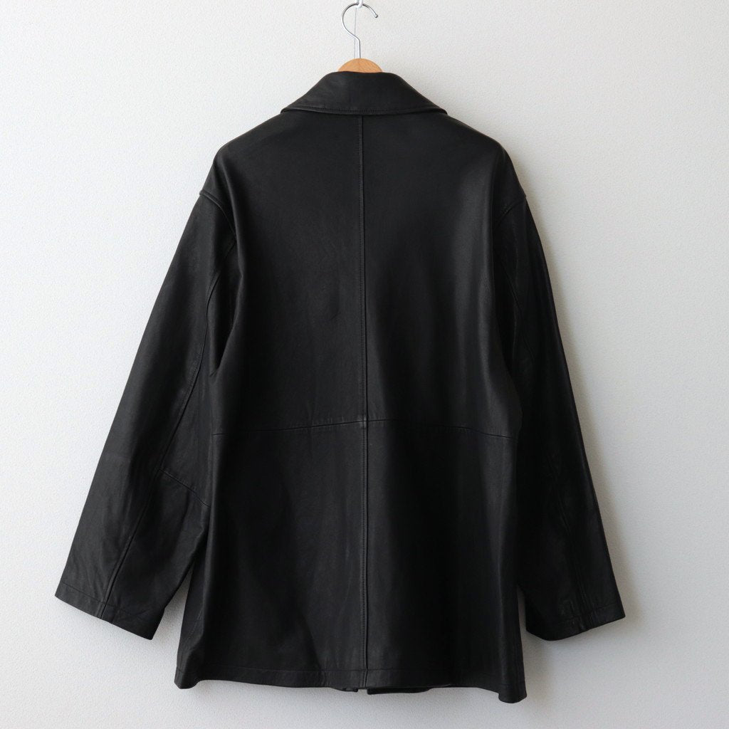 LEATHER ZIP JACKET #BLACK [ST.622]