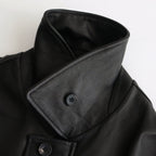 LEATHER ZIP JACKET #BLACK [ST.622]