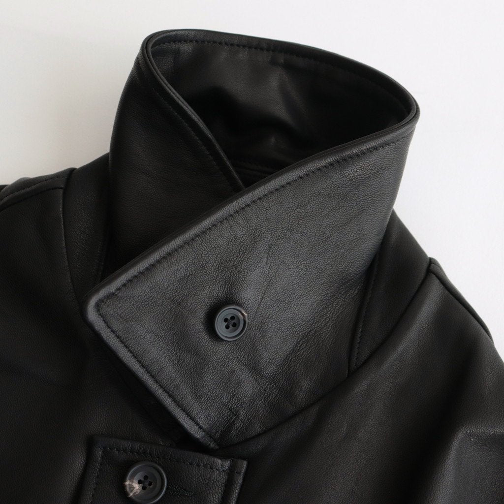 LEATHER ZIP JACKET #BLACK [ST.622]
