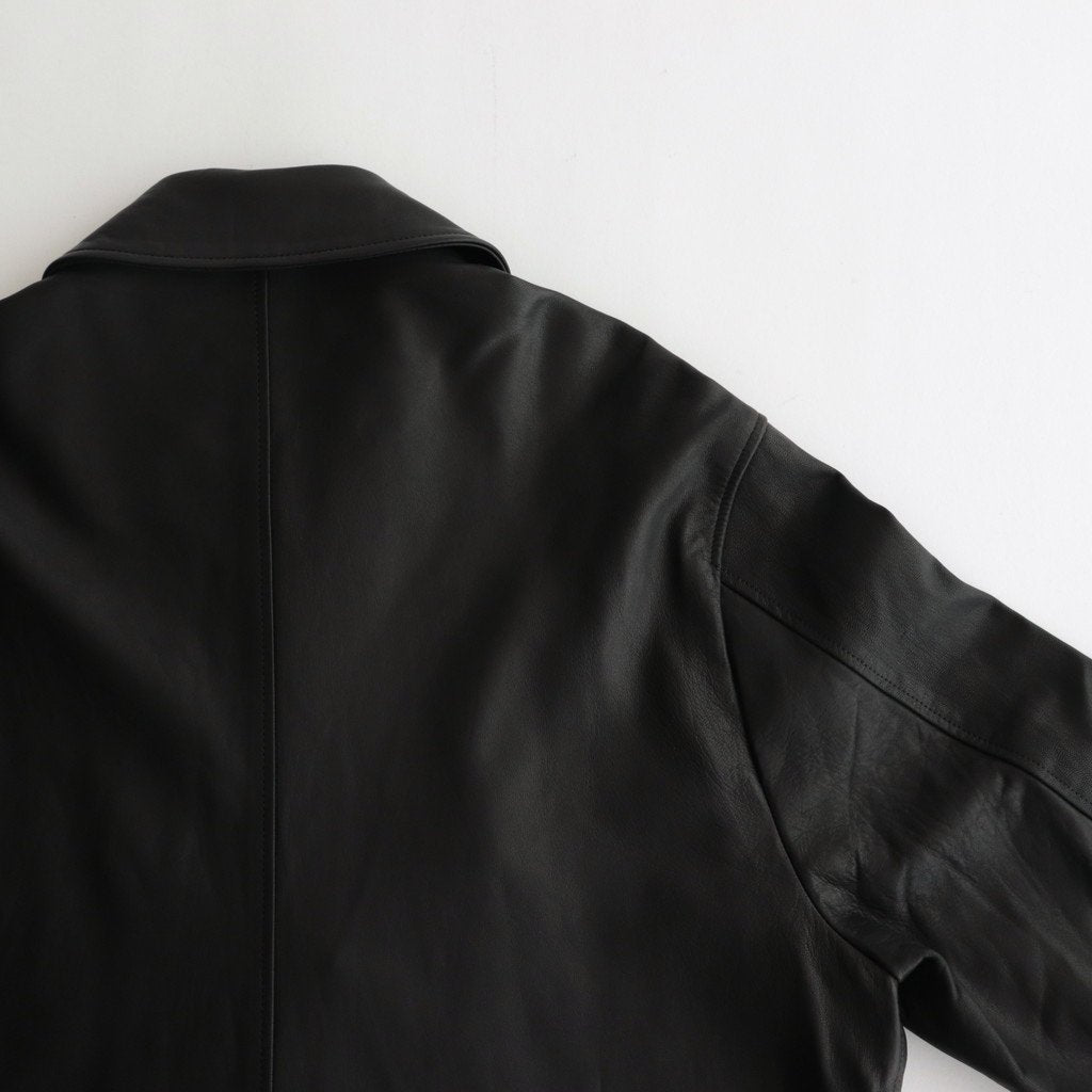 LEATHER ZIP JACKET #BLACK [ST.622]