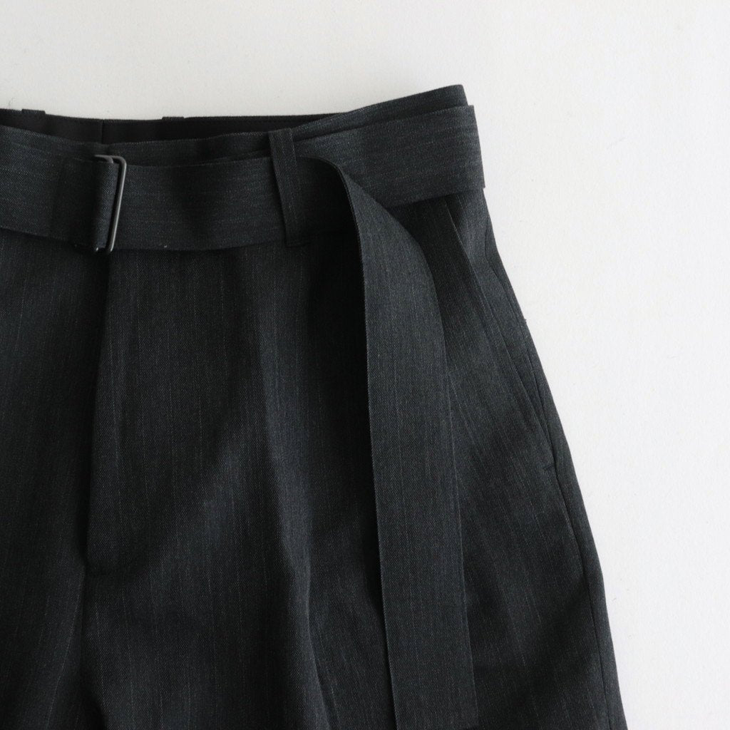 BELTED WIDE STRAIGHT TROUSERS #CHARCOAL [ST.656]