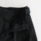 BELTED WIDE STRAIGHT TROUSERS #CHARCOAL [ST.656]