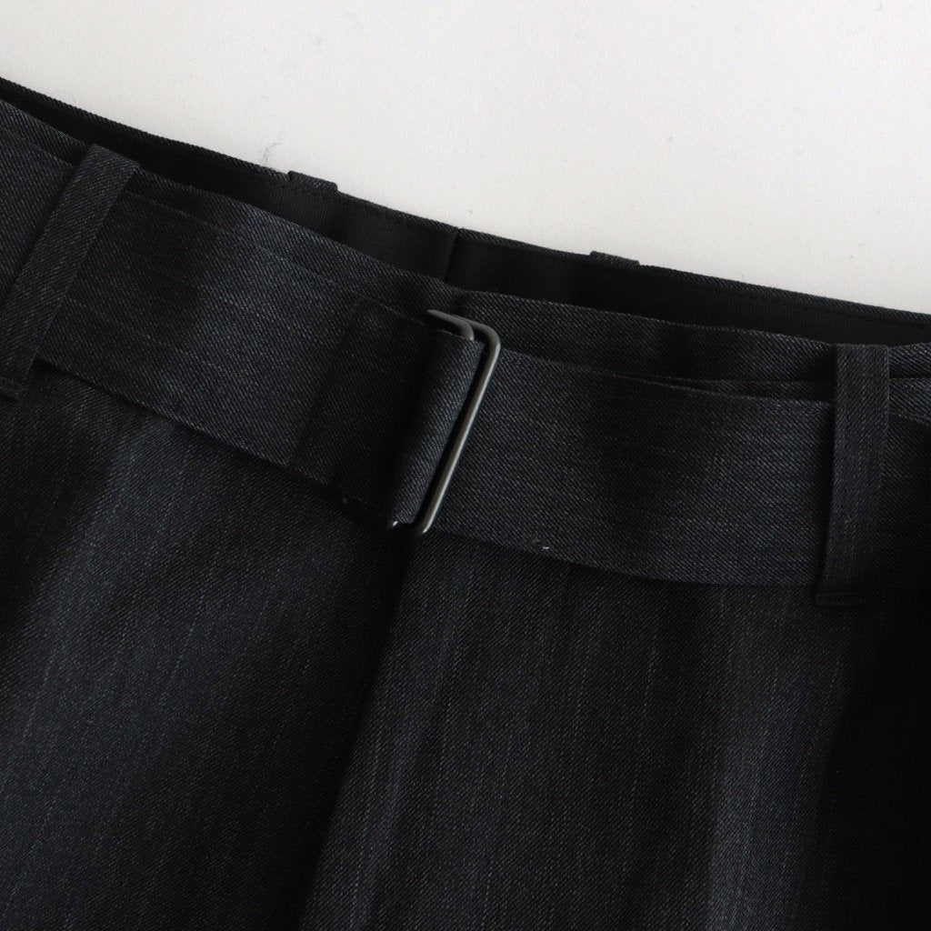 BELTED WIDE STRAIGHT TROUSERS #CHARCOAL [ST.656]