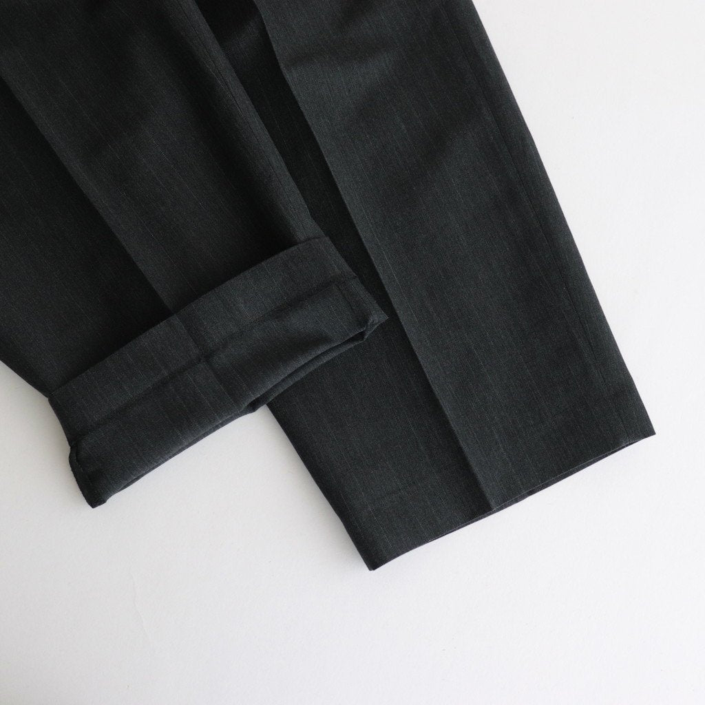 BELTED WIDE STRAIGHT TROUSERS #CHARCOAL [ST.656]