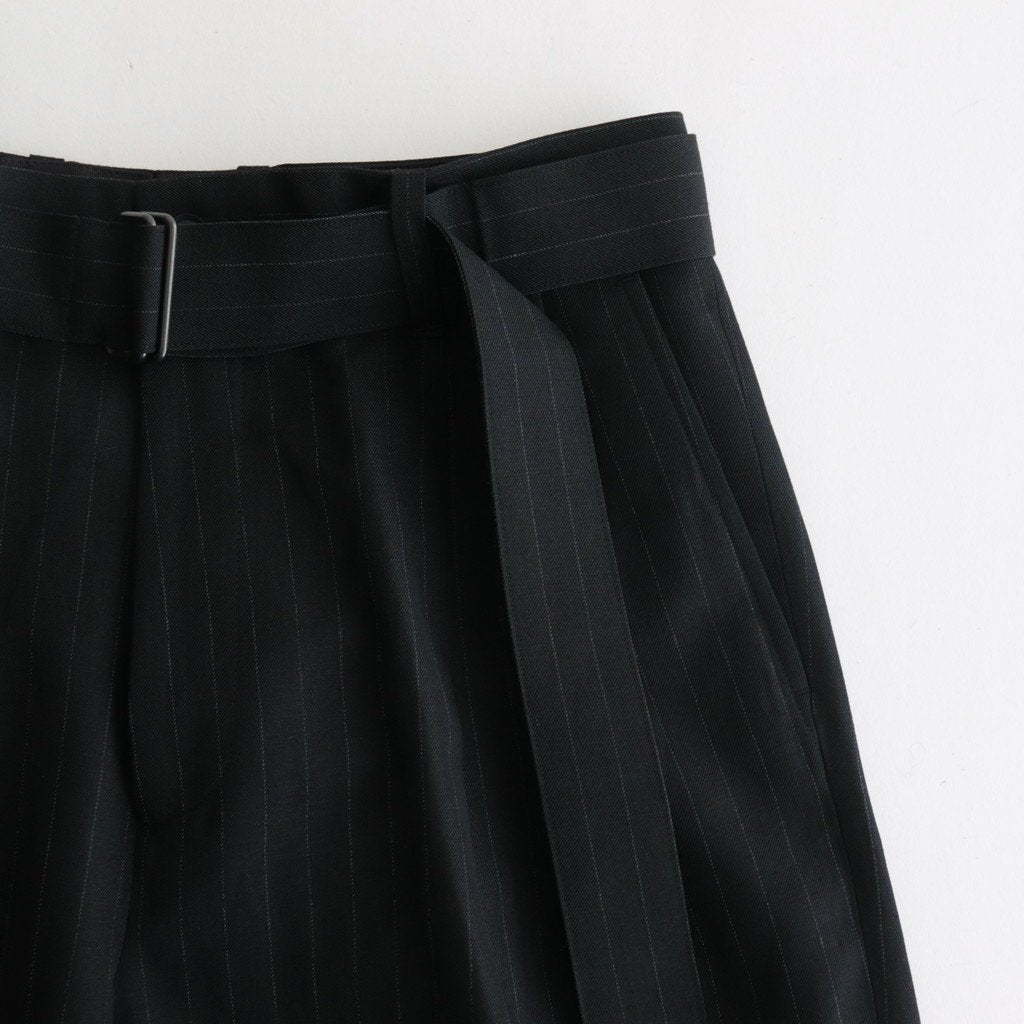 BELTED WIDE STRAIGHT TROUSERS #BLACK [ST.656]