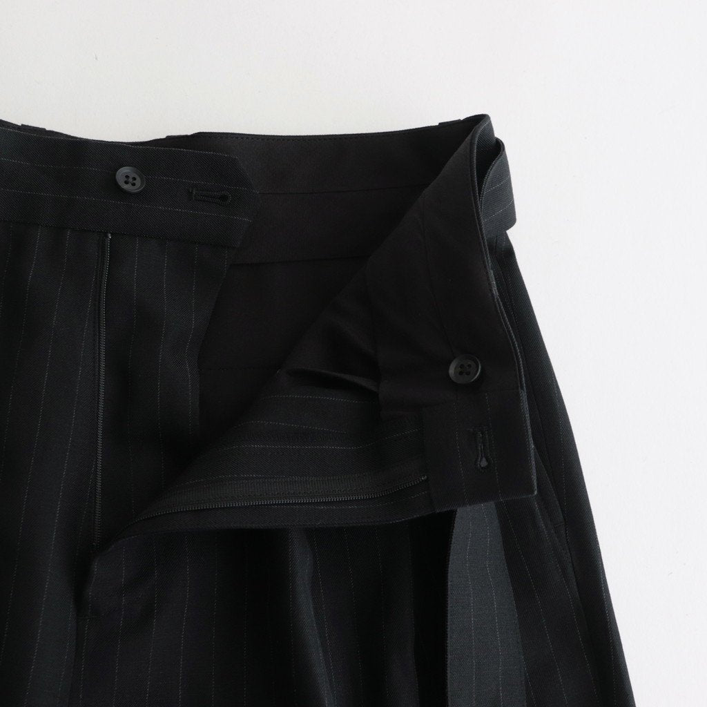 BELTED WIDE STRAIGHT TROUSERS #BLACK [ST.656]