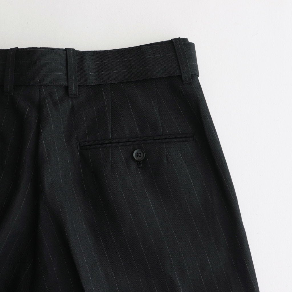 BELTED WIDE STRAIGHT TROUSERS #BLACK [ST.656]