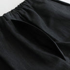 DRAWSTRING WIDE TROUSERS #CHARCOAL [ST.661]
