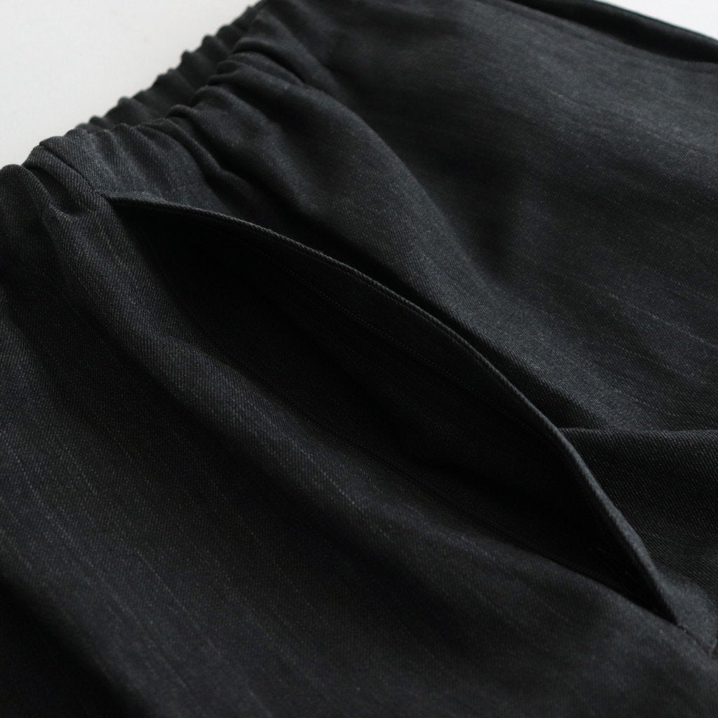 DRAWSTRING WIDE TROUSERS #CHARCOAL [ST.661]